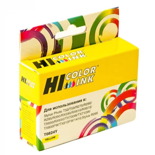 Картридж Hi-Black HB-T0824 желтый (для Epson Stylus R270/ 295/ 390/ RX590/ T50) (1530231310)