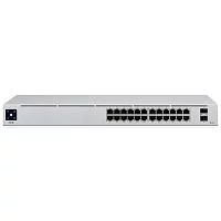 Коммутатор/ 24-port, Layer 2 PoE switch with a fanless cooling system.95W total PoE availability (USW-24-POE)