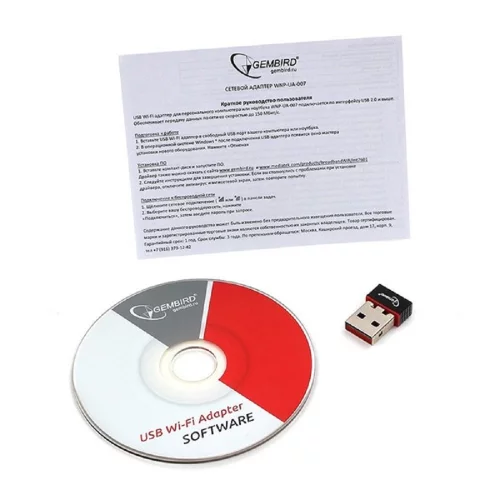 Gembird Сетевой микро адаптер WiFi 150 Мбит, USB, 802.11b/ g/ n (WNP-UA-007) фото 3
