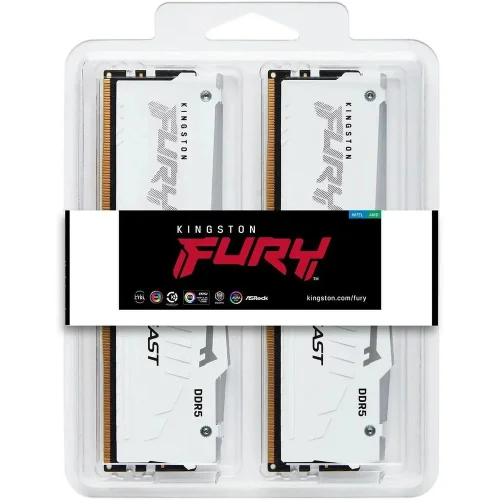 Память оперативная/ Kingston 32GB 5200MT/s DDR5 CL40 DIMM (Kit of 2) FURY Beast White RGB XMP (KF552C40BWAK2-32) фото 3