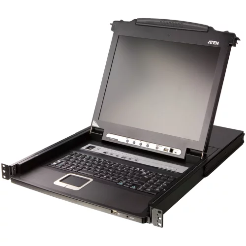 8-портовый IP KVM-переключатель с ЖК-дисплеем Slideaway/ ATEN/ SINGLE RAIL 8P PS/ 2-USB LCDKVMP 17INCH WIH IP (CL5708IMR)