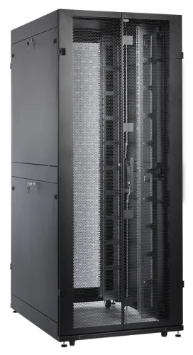 ЦМО Шкаф серверный ПРОФ напольный 42U (800x1000) дверь перфор., задние двойные перфор., черный, в сборе (ШТК-СП-42.8.10-48АА-9005) фото 4