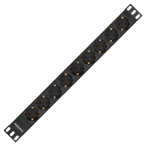 Exegate EX280850RUS Блок розеток ExeGate ServerPro PDU-19H904 Al-9S-EU2.5, 19,1U,алюм, 9Schuko, евровилка, 2.5м фото 2