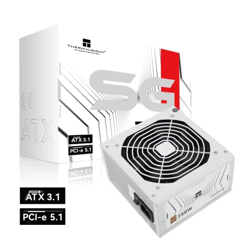 Блок питания 750W/ Power Supply Thermalright, 750W 80+ Gold (ATX, 3.1, PCIe 5.1, Non-modular, 1x24(20+4)pin, 1xCPU 8(4+4)pin, 2xPCIe*2 8(6+2)pin, 5xSATA3, 1x12+4pin (12VHPWR PCIe 5.1 12+4pin 600mm), 3 (TR-SG 750S-W)