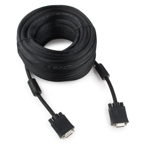 Gembird/ Cablexpert CC-PPVGA-20M-B, Кабель VGA Premium , 15M/ 15M, 20м, черный, тройной экран,феррит.кольца