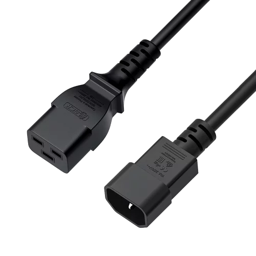 GCR PRO Кабель питания PROF 10.0m, С19 - С14, черный, 3*1,5mm, медь, GCR-56575