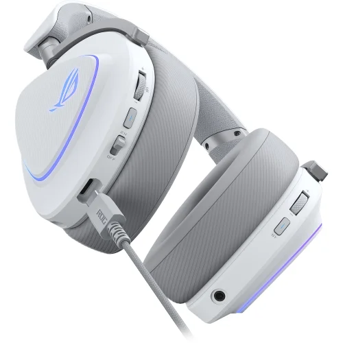 Гарнитура ASUS ROG DELTA II, 2.4GHz, Bluetooth,3.5mm, 315g, 20Hz~20kHz, RGB Lighting, Moonlight White (90YH03W0-BHUA10) фото 6