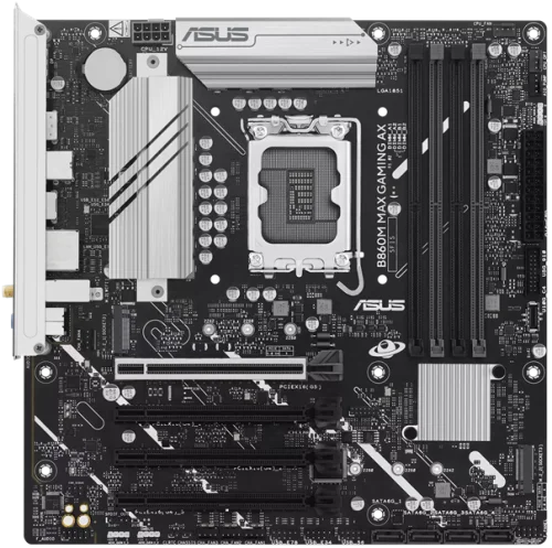 Материнская плата ASUS B860M MAX GAMING AX, LGA1851, B860, 4*DDR5, 4*SATA, 3*M.2, 4*USB 3.2, 4*USB 2.0, Type-C, 2*PCIx16, DP, mATX; 90MB1JZ0-M0EAY0