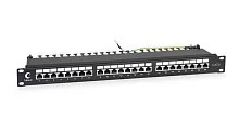 Патч-панель 19" (1U), 24 порта RJ-45, категория 6, экранированная Cabeus PL-24-Cat.6-SH-Dual IDC Патч-панель 19" (1U), 24 порта RJ-45, категория 6, полностью экранированная, с задним кабельным организатором