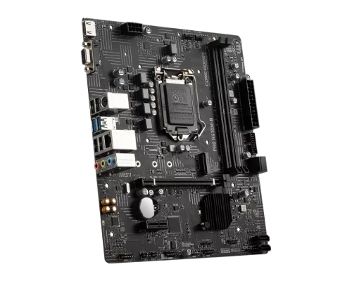 Материнская плата MSI PRO H410M-B {mATX, H510, LGA1200,2xDDR4,1xPCI-Ex16,1xPCI-Ex1,1xM.2,4xSATA3,4xUSB3.2 Gen1,6xUSB2.0,HD Audio} фото 3
