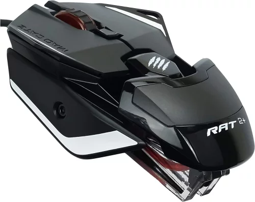 Мышь игровая Mad Catz R.A.T. 2+, PMW3325, 3 кнопки, 5000 dpi, красная подсветка (MR02MCINBL000-0) фото 2