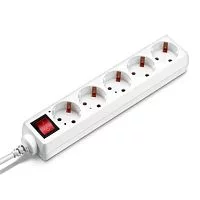 Сетевой удлинитель Buro BU-PS5.5/ W 5м (5 розеток) белый (пакет ПЭ) (BU-PS5.5/W)