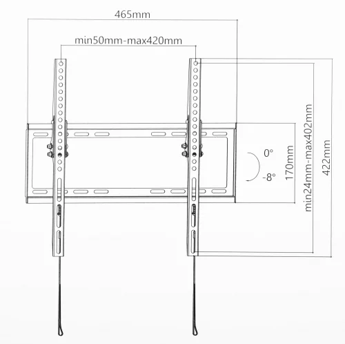 Кронштейн для телевизора Ultramounts UM832T черный 32-55 макс.35кг настенный наклон фото 5
