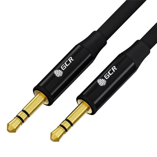 GCR Кабель 3.0m аудио jack 3.5mm/ jack 3.5mm черный, GOLD, AL case черный, M/ M, GCR-54762