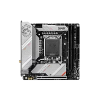 Материнская плата/ MB MSI INTEL B760 s1700, 2xDDR5(128GB), HDMI 2.1/DP, 1xPCIe 5.0x16, 1xLAN (2.5GbE), Wi-Fi, BT, 4xSATA 6Gb/s, 2xM.2, 1xUSB-C, 5xUSB 3.2, 2xUSB 2.0, mini ITX (MPG B760I EDGE WIFI)