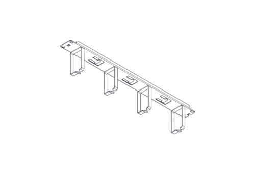 Горизонтальный кабельный организатор Systeme Electric, серия Uniprom, 1U, стальные кольца (UT8425)