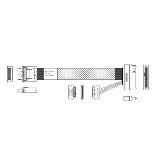 Кабель Amphenol RML42-1136 Cable OcuLink SFF8611 4i -TO- SFF8639 , 85 Ohm, L:100cm