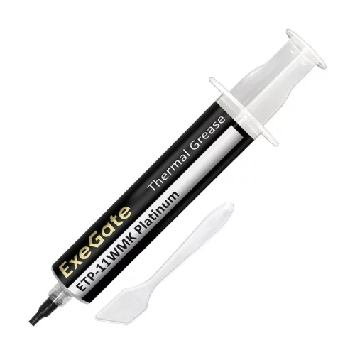 Exegate EX293373RUS Термопаста ExeGate ETP-11WMK Platinum (11 Вт/ (м•К), 30г, шприц с лопаткой)