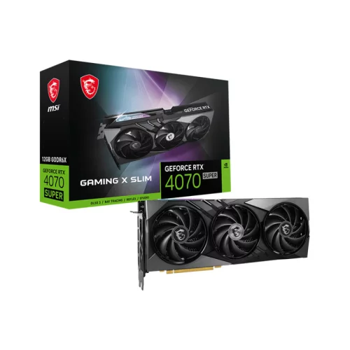 Видеокарта/ VGA MSI NVIDIA GeForce RTX 4070 SUPER 12G GAMING X SLIM 12GB, GDDR6X/192-bit, PCIe 4.0, 1xHDMI 2.1, 3xDP, 2.3-slot