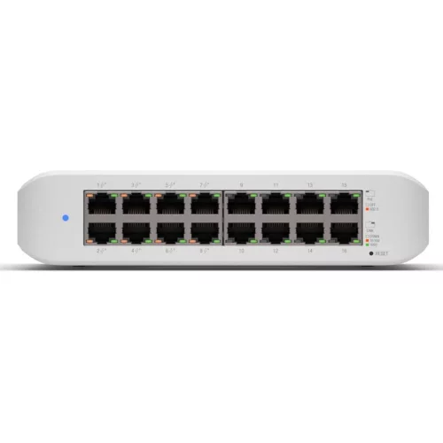 Коммутатор/ Wall-mountable, 16-port, Layer 2 PoE switch with a fanless cooling system.45W total PoE availability (USW-LITE-16-POE) фото 2