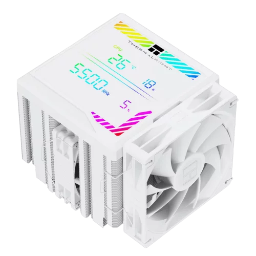 Кулер для процессора/ CPU Cooler Thermalright Peerless Assassin 140 Digital White (4-pin PWM, 165mm, Ni/ Cu, 6x6mm, 1x120mm + 1x140mm, 82.CFM, 29.6dBA, 1850RPM, S: 1200, 1700, 1851, 115X, 2011, 2066, A (PA140-DG-WH)