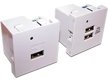 Модуль USB-зарядки, 2 порта, без шторки, 2.1A/ 5V, 45x45, белый (LAN-EZ45X45-2U/ R2-WH) (LAN-EZ45X45-2U/R2-WH)