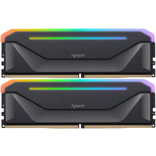 Apacer DDR5 32GB 6400MHz DIMM NOX RGB Black Gaming Memory CL32 1.4V Kit (2x16GB) (Retail) 2048*8 Heat Sink (Retail) 3 years (AH5U32G64C552NBAA-2)