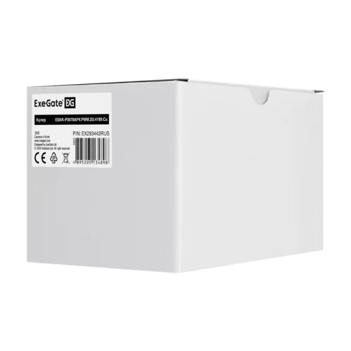 Exegate EX293442RUS Кулер ExeGate ESNK-P0078AP4.PWM.2U.4189.Cu (Al+Cu, 2U, 5 тепл. трубок, LGA 4189, TDP 300W, Fan 80mm, PWM, 2100-8000RPM, 2 ball bearing, 4pin, 54,3db, 400г, на защелках, с термопаст фото 9