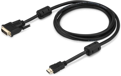 Кабель Buro HDMI (m) DVI-D (m) 10м (HDMI-19M-DVI-D-10M) феррит.кольца черный фото 2