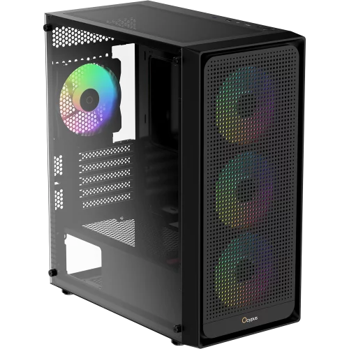 Корпус Компьютер без блока питания/ Case Ocypus Gamma C50 BK ARGB, Mini-Tower, TG, 4x120mm ARGB, 1xUSB-A 3.0 + 2xUSB 2.0, mATX, mITX Black (GAMMA-C50-BKG400XX-GL)