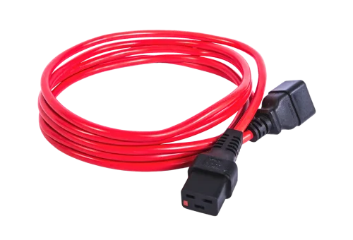 Шнур питания ЦМО Шнур питания с фиксатором IEC 60320 C19/ IEC 60320 C20, 16 А / 250 В (3 х 1,5), длина 3 м, красный (R-16-CORD-C19-C20-3-RED)