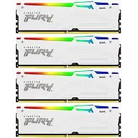 Память оперативная/ Kingston 128GB 5200MT/s DDR5 CL40 DIMM (Kit of 4) FURY Beast White RGB XMP (KF552C40BWAK4-128)
