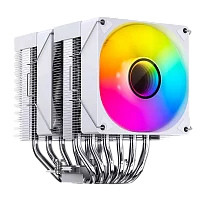 Кулер для процессора/ CPU Cooler JONSBO CR-1400 DV2 (230W, 4-pin PWM, 136mm, Al/ Cu, 6x6mm, ARGB, 2x92mm, 38.2CFM, 33.8dBA, 2300RPM, S: 1851/ 1700/ 1200/ 115X/ 2011, AM4/ AM5 White) (CR-1400 DV2 WHITE)