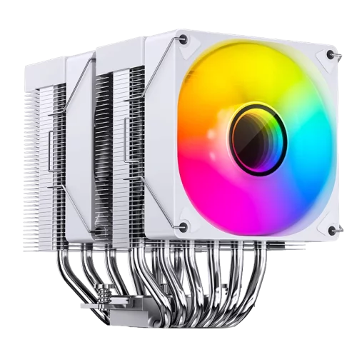 Кулер для процессора/ CPU Cooler JONSBO CR-1400 DV2 (230W, 4-pin PWM, 136mm, Al/ Cu, 6x6mm, ARGB, 2x92mm, 38.2CFM, 33.8dBA, 2300RPM, S: 1851/ 1700/ 1200/ 115X/ 2011, AM4/ AM5 White) (CR-1400 DV2 WHITE)