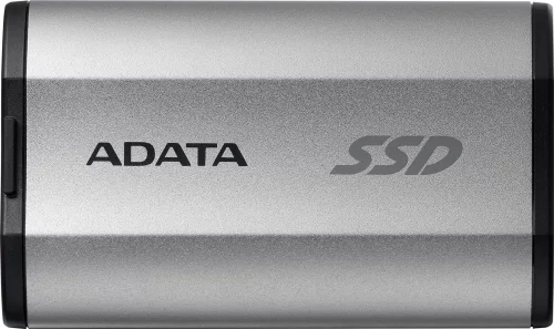 Твердотельный накопитель/ ADATA External SSD SD810, 500GB, Type-C, USB 3.2 Gen2х2, up to R/ W 2000/ 2000 MB/ s, 72.7x44x12.2mm, Silver (5 лет) (SD810-500G-CSG)
