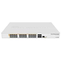 Коммутатор/ CRS328-24P-4S+RM Cloud Router Switch 24 port Gigabit Ethernet router/switch with four 10Gbps SFP+ ports in 1U rackmount case, Dual Boot and PoE output, 500W