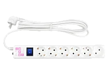 Power Cube сетевой фильтр, 3 метра, 6 розеток (5 с заземлением + 1 без заземления), 16А/3,5кВт, cечение провода: 3х1,5мм2, цвет белый, гарантия 4 года, (SPG6-A1)
