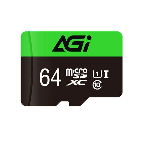 Карта памяти AGI microSDXC 64GB AGI Memory Card Choice TF138 AGI064GU1TF138-R2 UHS-I U1 Class 10, Adapter, 100/30 MB/s, RTL 2 in 1