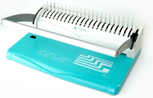 Переплетчик Heleos БП13п бирюзово-белый (БП13ПББ) A4/ перф.13л.сшив/ макс.450л./ пластик.пруж. (6-51мм)