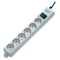 Сетевой фильтр Pilot S 6 розеток (5 евро + 1 б/зазем.) 3 м/ Surge protector ZIS Pilot S 3m, 6 outlets (5+1), white (PILOT S3M)