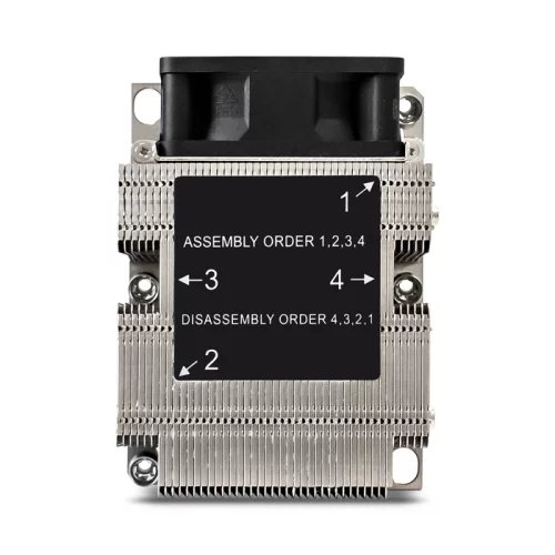 Exegate EX293440RUS Кулер ExeGate ESNK-P0068APS4.PWM.2U.3647.Cu {Al+Cu, 2U, 3 тепл. трубки, LGA3647, TDP 205W, Fan 80mm, PWM, 2100-6800RPM, 2 ball bearing, 4pin, 52db, 410г, на винтах, с термопастой} фото 6