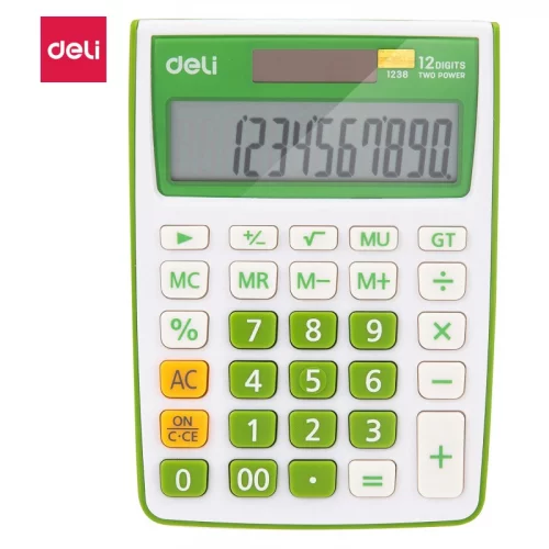 Калькулятор настольный Deli E1238/ GRN зеленый 12-разр. (E1238/GRN)