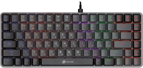 Клавиатура Оклик K615X механическая черный/ серебристый USB Multimedia for gamer LED (1934413)