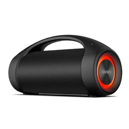 SVEN PS-370 2.0 Мобильные колонки чёрные (2x20W, IPx5, подсветка, USB, Bluetooth, micro SD, FM-радио, jack in, литий-ионный aккумулятор 2 х 3600 мAч) (SV-020408)