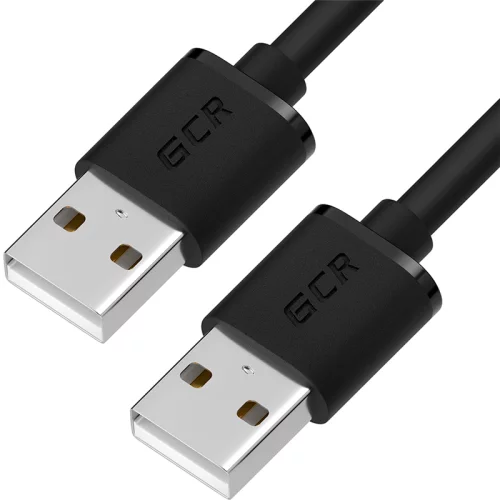 GCR Кабель 1.8m USB AM/AM, черный, 28/28 AWG, экран, армированный, морозостойкий (GCR-UM5M-BB2S-1.8M)