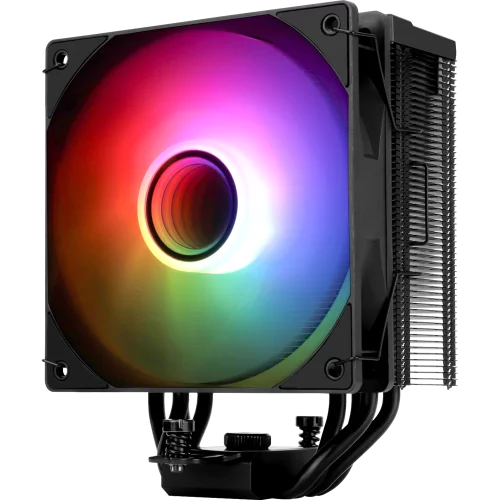 Кулер для процессора/ CPU Cooler Thermalright Assassin Spirit 120 Vision ARGB Black (4-pin PWM, LED temp., 154mm, Al/ Cu, 4x6mm, ARGB, 1x120mm, 66.17CFM, 25.6dBA, 1500RPM, S: 1851/ 1700/ 1200/ 115X, AM5/ A (AS120-V-BL-ARGB)