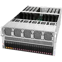 Платформа для сервера/ Supermicro GPU SuperServer AS-5126GS-TNRT 5U (2x Socket SP5 up 500W, 24x DDR5 6400, 2x 2.5" SAS/SATA3 + 4x NVMe 2.5" Hot-Swap, 9x PCI-E x16 (up to 8x GPU), 2x 10GbE, 6x2700W, IP