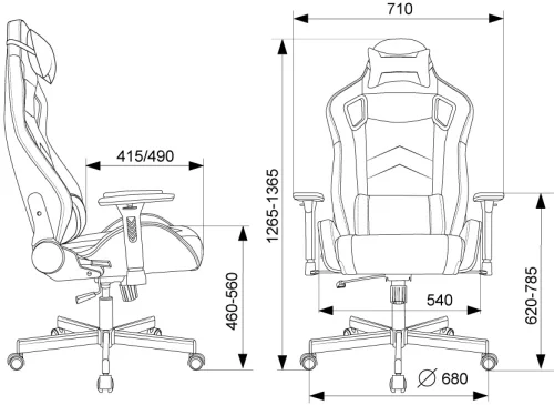 Кресло игровое Knight Gladiator черный экокожа с подголов. крестов. металл (KNIGHT GLADIATOR B) фото 26