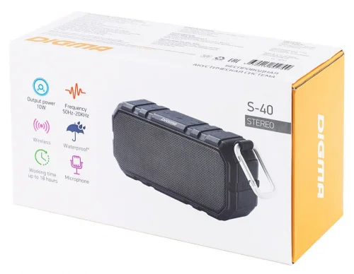 Колонка порт. Digma S-40 черный 10W 1.0 BT 2000mAh (SP4010B) фото 6