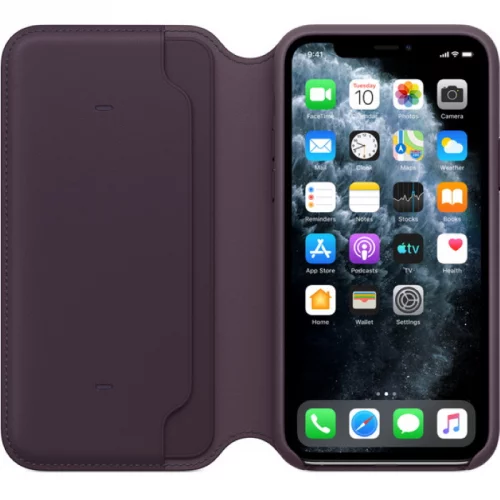 Чехол Apple для iPhone 11 Pro Leather Folio кожанный спелый баклажан (MX072ZM/A) фото 3